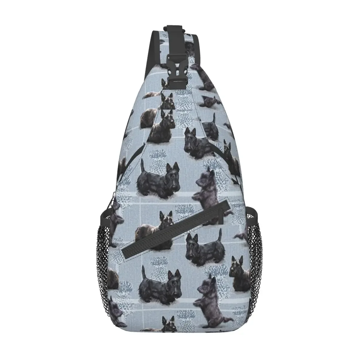 Scottish Terrier Sling Bags Chest Crossbody Shoulder Sling Backpack Hiking Travel Daypacks Scottie Dog Tartan Skye Casual Bags