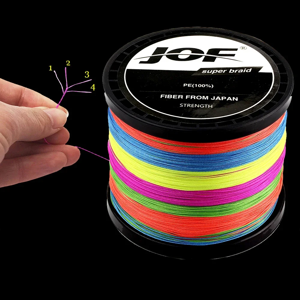 Línea trenzada JOF PE japonesa multifilamento 4 hebras 10LB-120LB - imagen 3