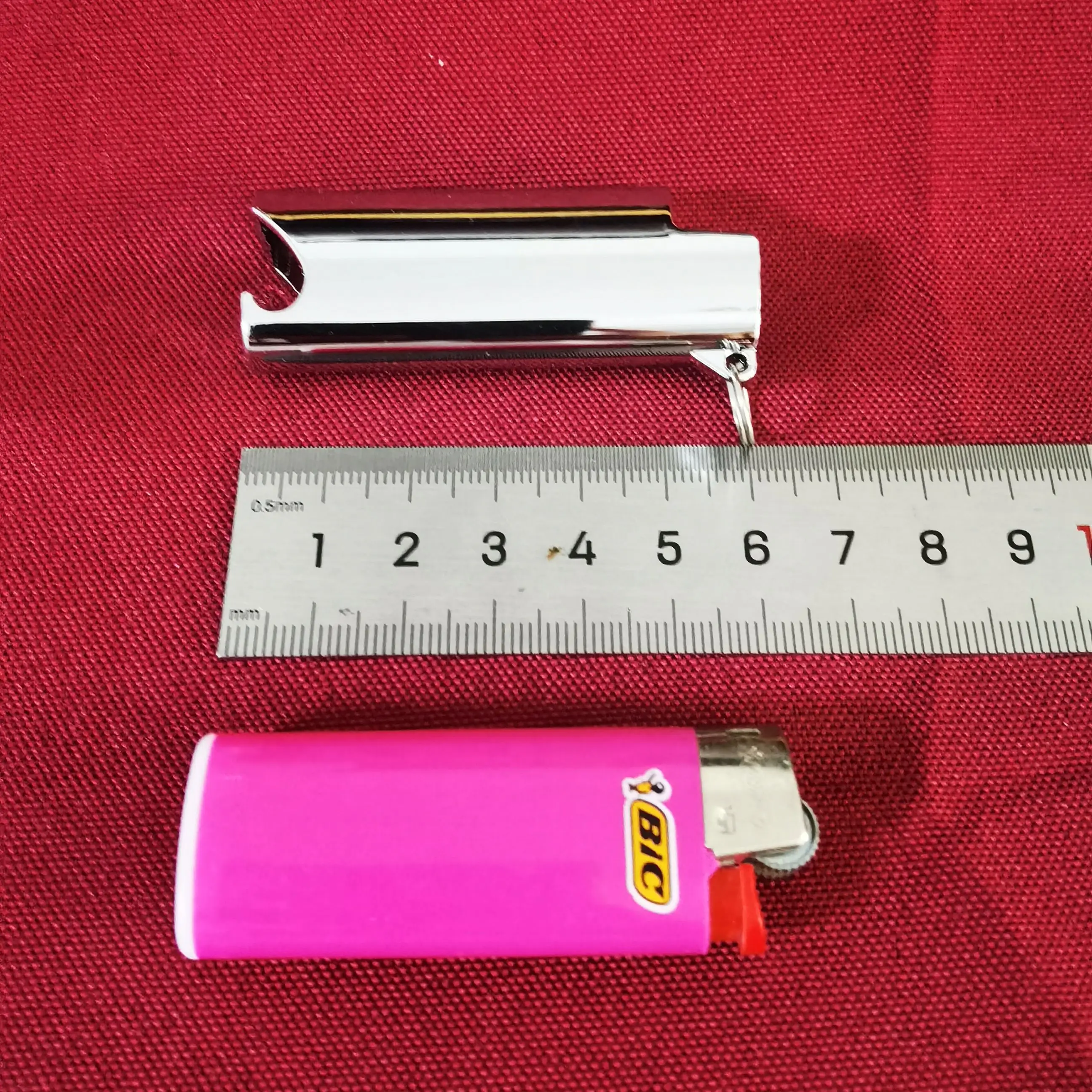 10 Pieces Of Bic Small Lighter Case Mini J5 J25 Keychain Bottle Opener Mirror Metal Shell