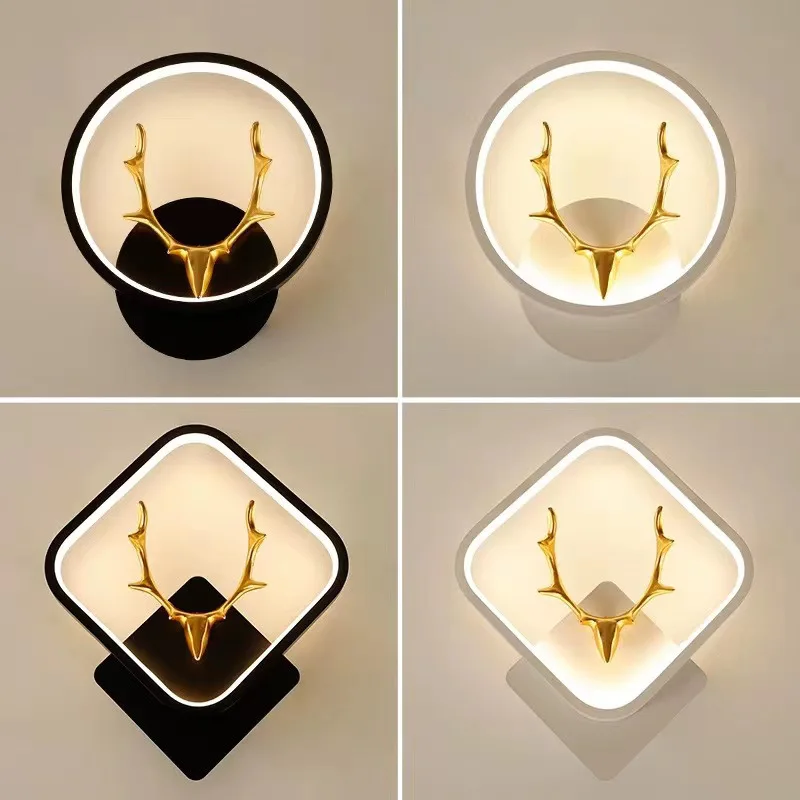Modern Wall Lamps Creative Art Antlers for Bedroom Bedside Living Room Lighting Bracket Led lustre Home Wall lights Aisle