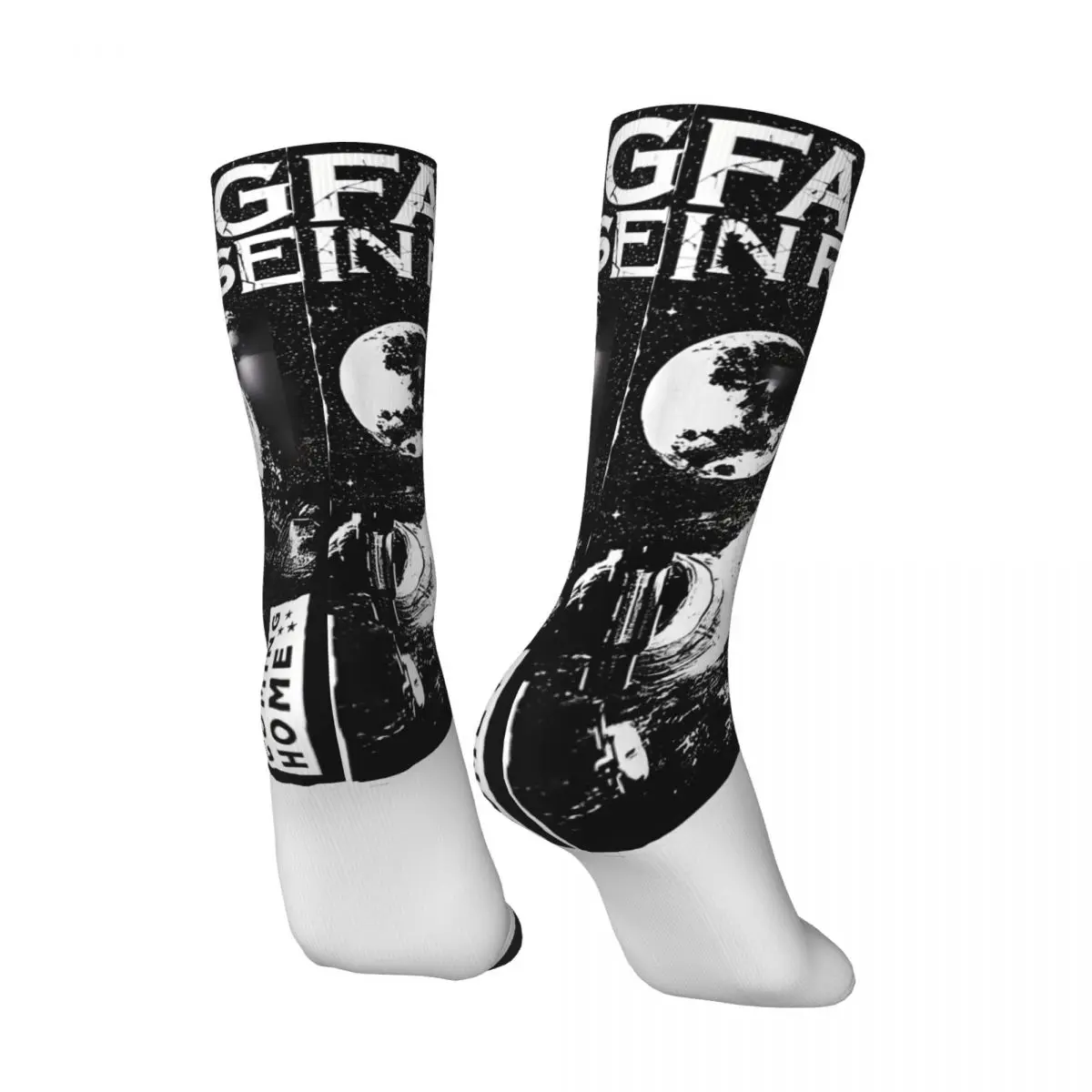 Funny Crazy compression Astronaut Falling In Reverse Sock for Men Hip Hop Vintage Pattern Printed Boys Crew Sock Casual Gift