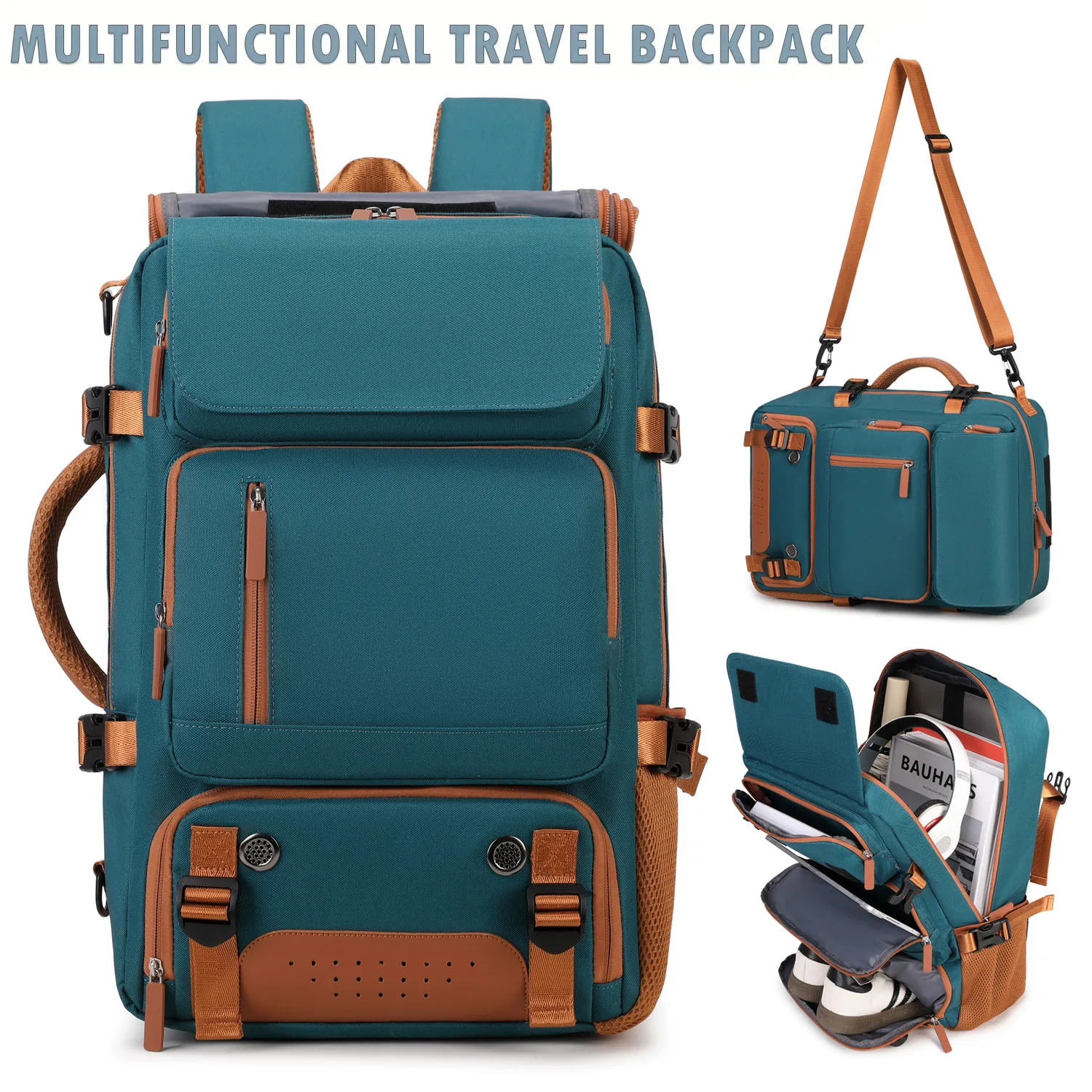 حقيبة ظهر مع حجرة للأحذية، حقيبة كمبيوتر محمول مقاس 16 بوصة معتمدة من طائرة السفر، حقيبة ظهر شخصية للكلية #5