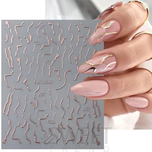 Hatları metal 3d tırnak çıkartmalar ayna, altın ve gümüş, basit, çizgili, düzensiz küp aynı dıy manikür dekorasyon JİSTZ ÇEKİRDEKLİ Kupanın 6 büyük satışı, batman 3 boyutlu no. 6