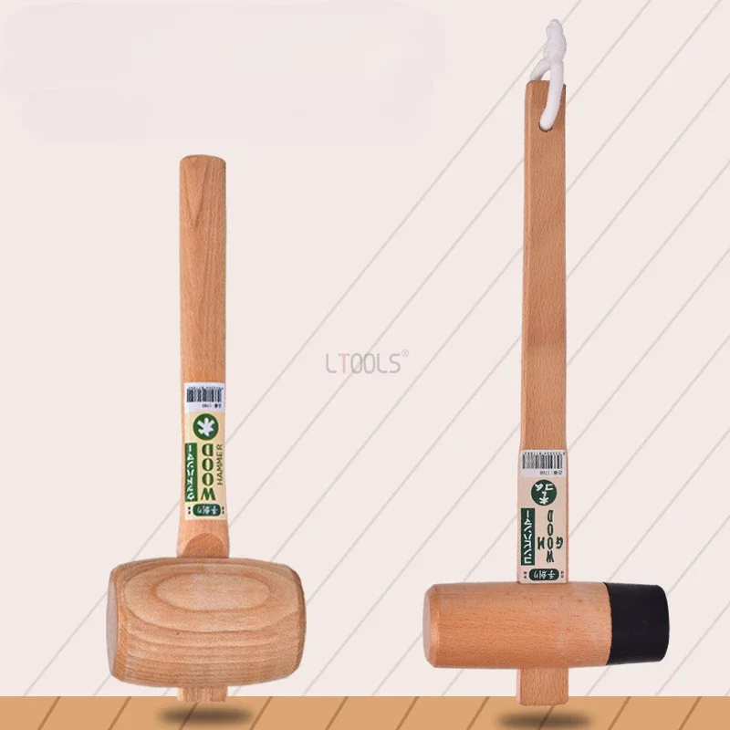 Beech Material Wood Hammer Dual Purpose Solid Rubber Mallet Wood Carving Mallet Smooth Surface Woodworking Tools Hand Tools