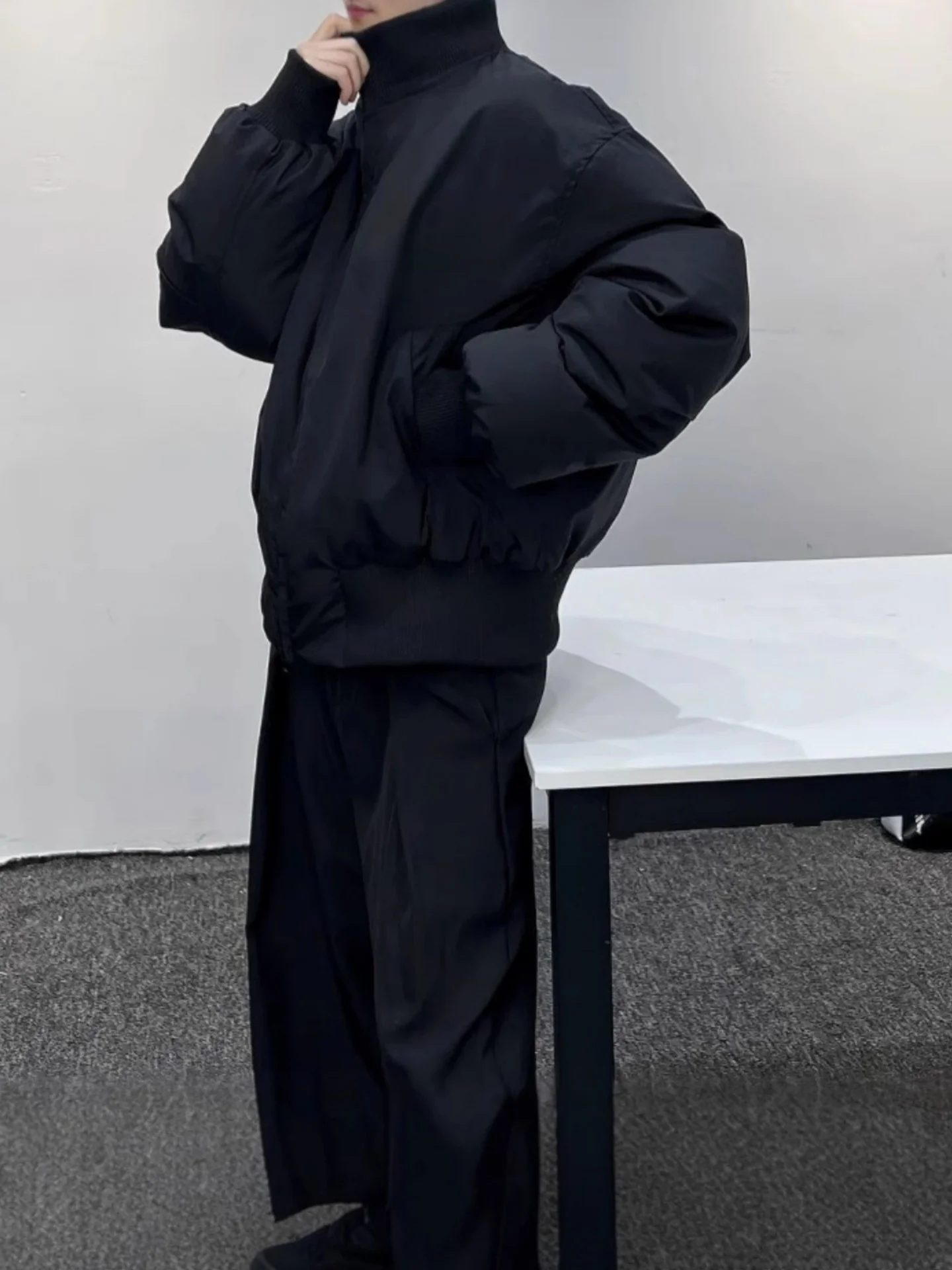 

American Sle Tee-Proof Pilot Jaet Cotton Coat Men's Winter Thiened Stand Collar Bomber ort ape Outerwear