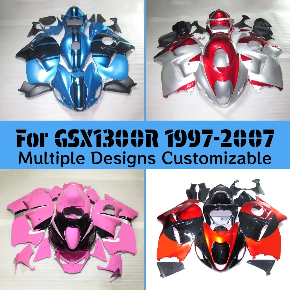 

Для GSX1300R 1997-2007 комплект обтекателей мотоцикла GSX 1300R 97-07 розовый черный послепродажный обтекатель ABS впрыска