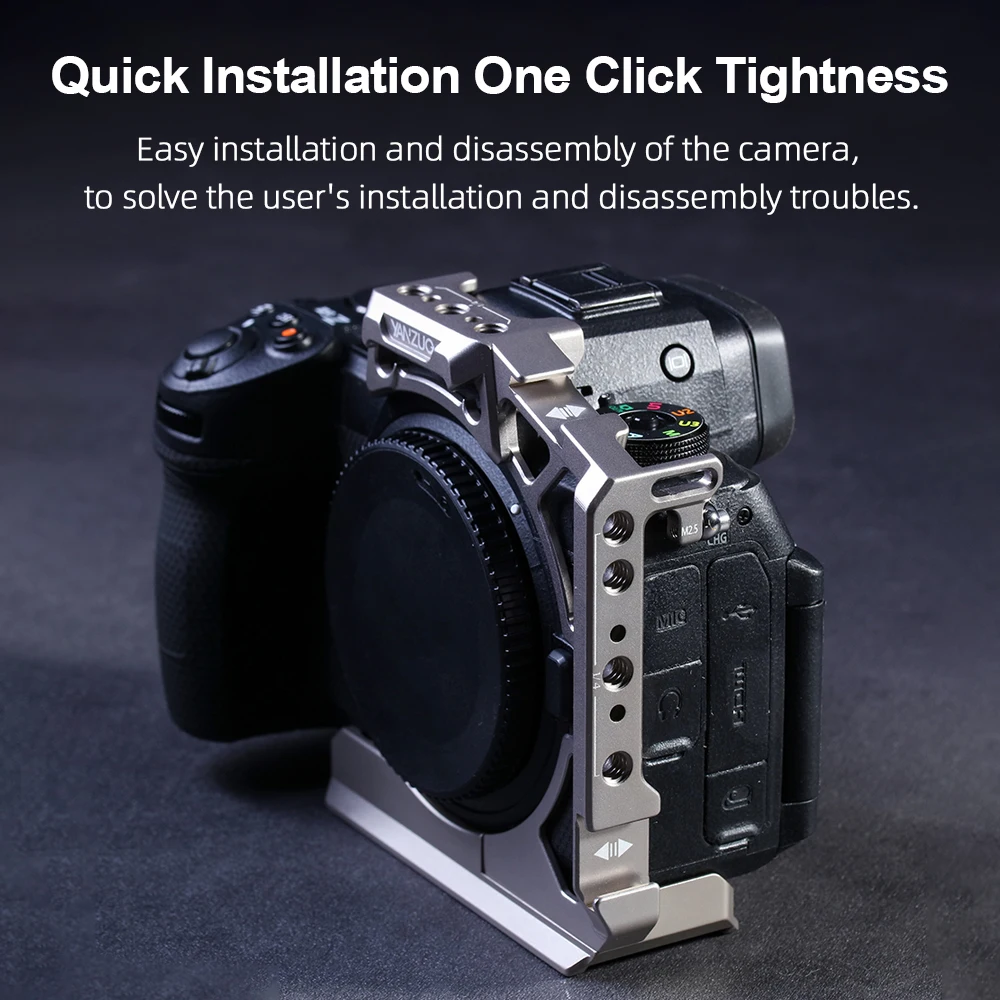 YANZUO For Nikon Z63 Digital Slr Camera Z6iii Video Stabilizer Quick Board Half Cage Accessory Aluminum Alloy Camera Cage - Image 4