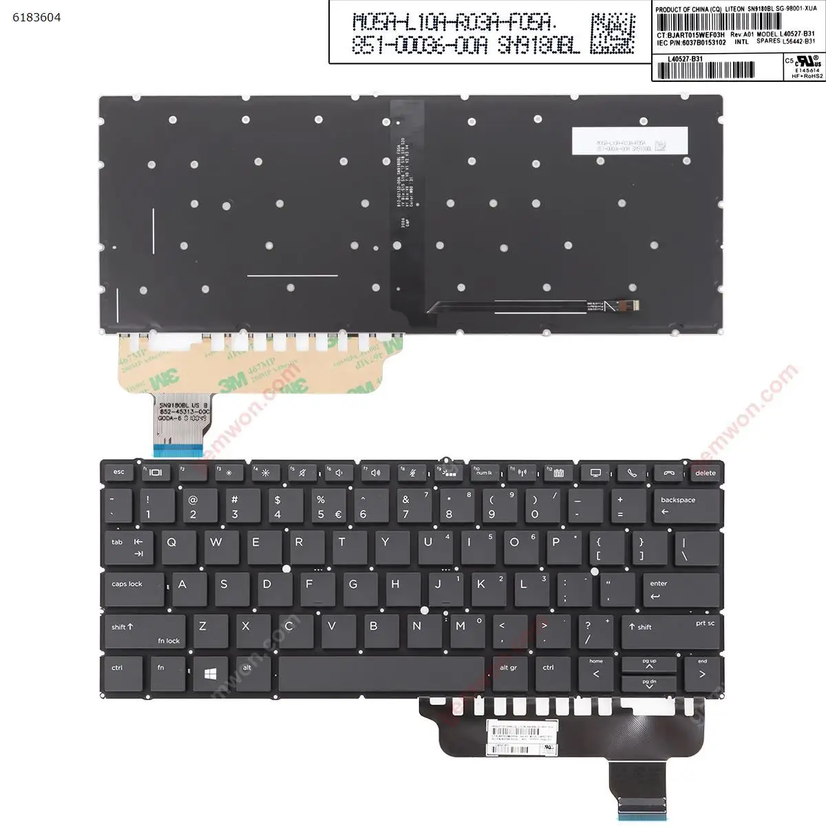 

US Laptop Keyboard for HP EliteBook x360 830 G5 x360 830 G6 Black with Backlit