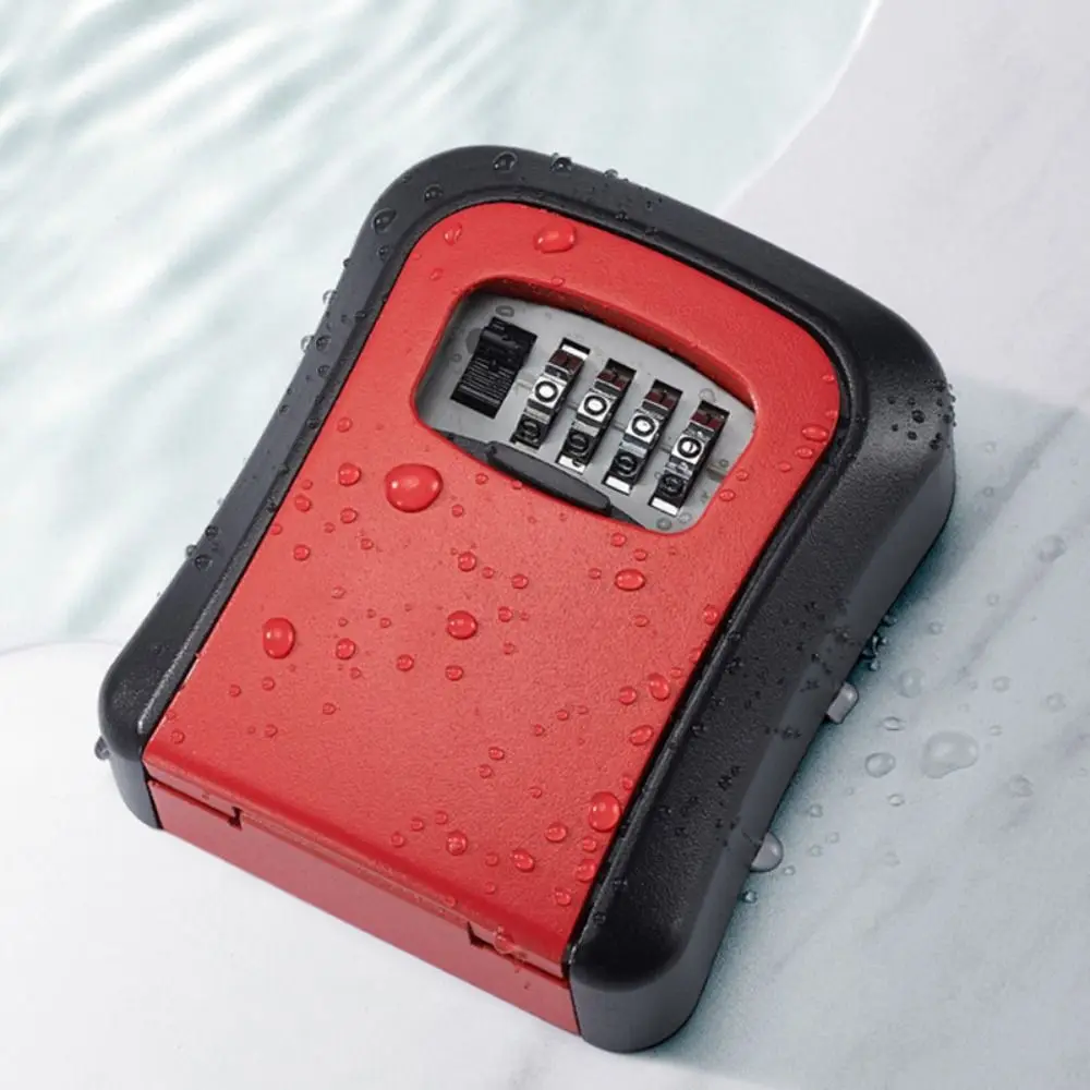 Secure Storage Box Wall Mounted Password Key Box Sturdy Anti-theft Key Lock Box 4 Digit Durable Combination Lock Box Hotel