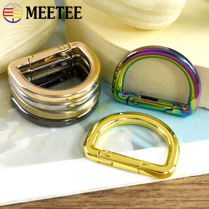 

20Pcs 16/19/25mm Metal Buckles Spring D Ring Keychain Bag Strap Carabiner Clip Pet Collar Openable Snap Hook Hardware Accessory