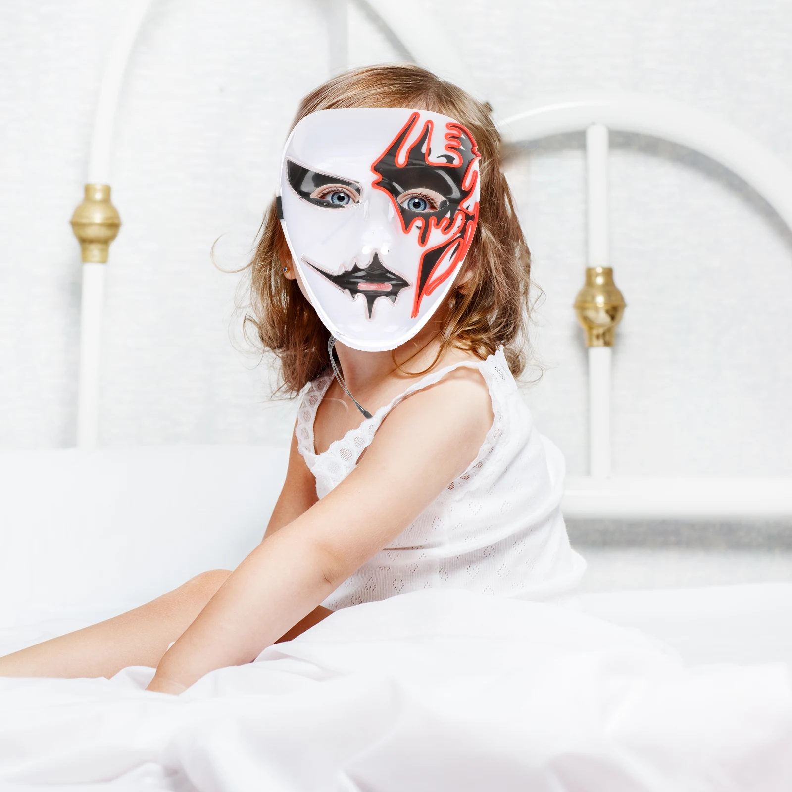 

Glow Mask LED Full Shining Halloween with Lights Masks for Party Lighted The Dark Make up