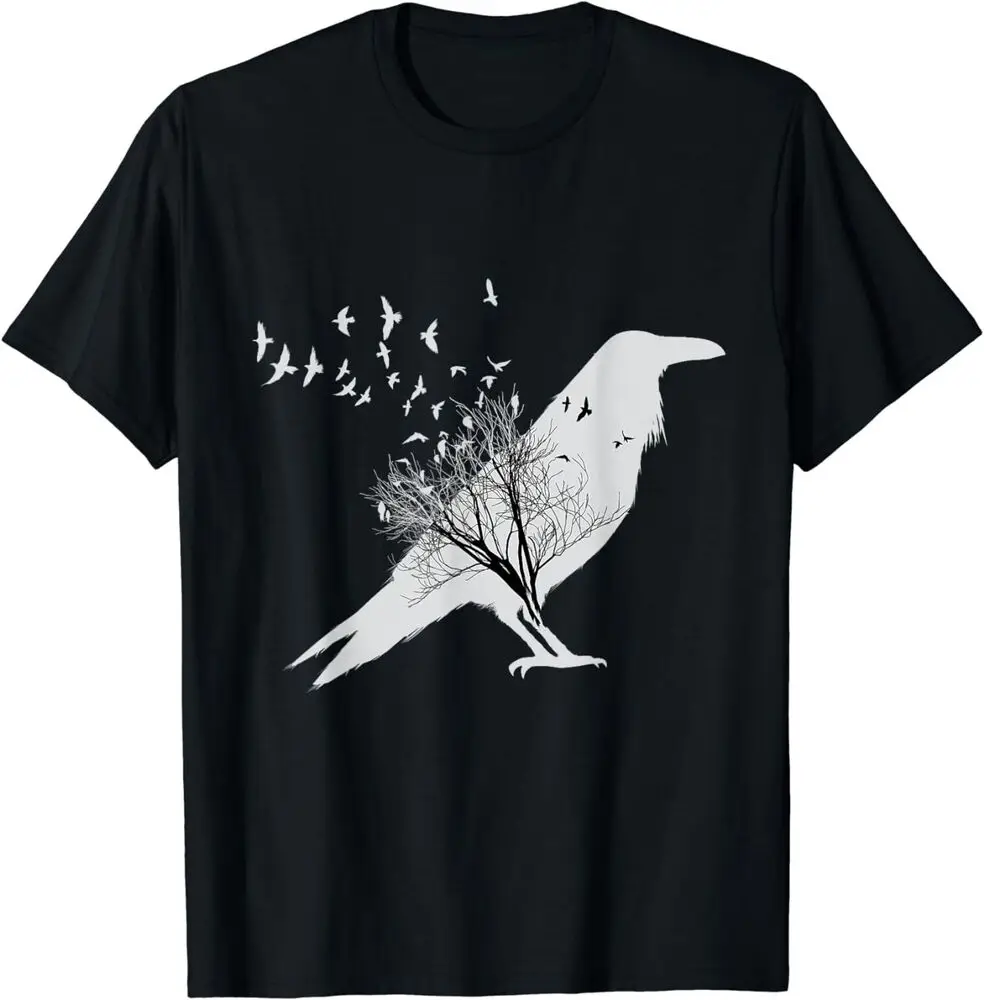 Black Crow Bird Design Tee T-Shirt Unisex T-shirts For Man Woman Short Summer Tees