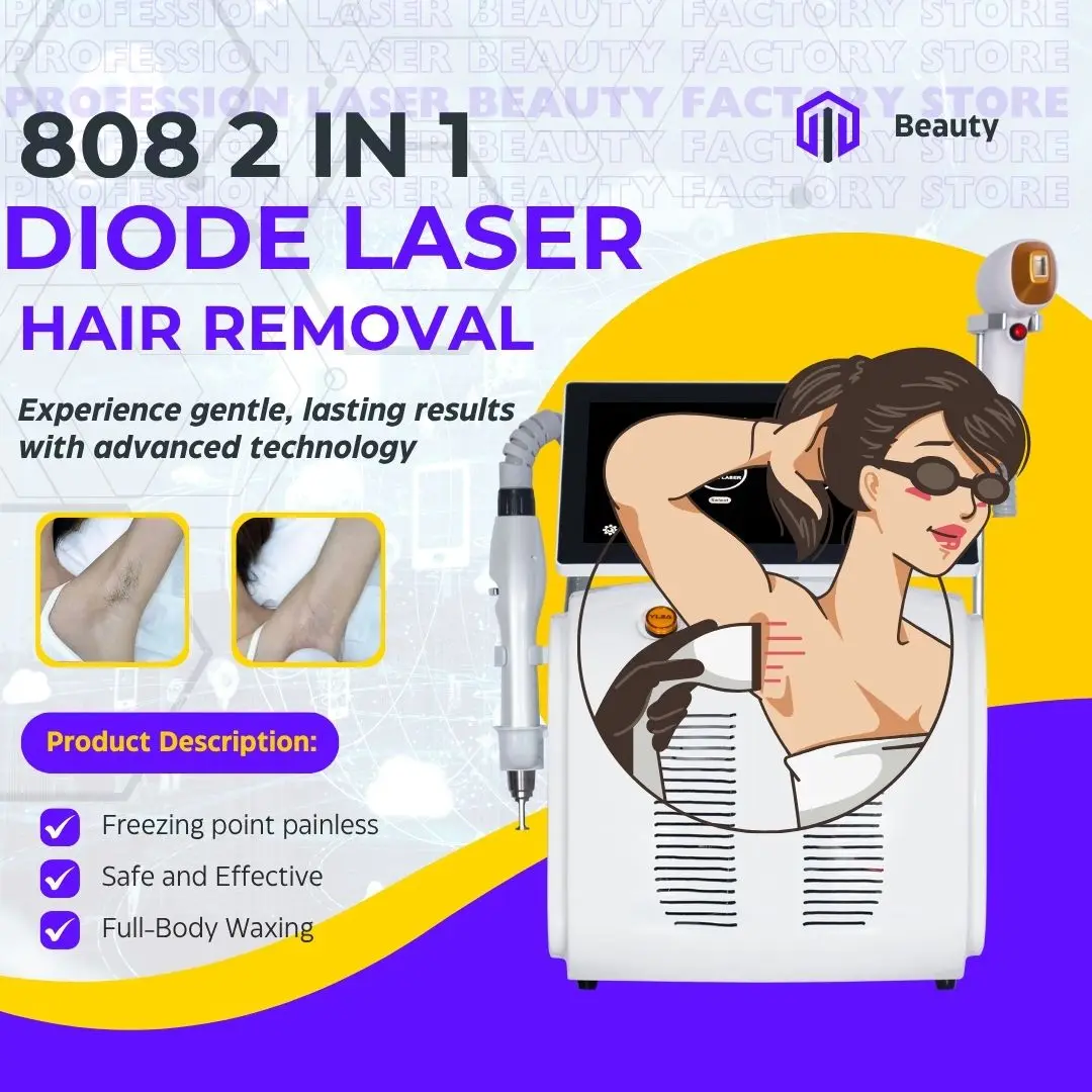 Machine d'épilation au Laser à Diode 808nm et technologie picoseconde pour une élimination efficace des pigments et une peau lisse et sans poils