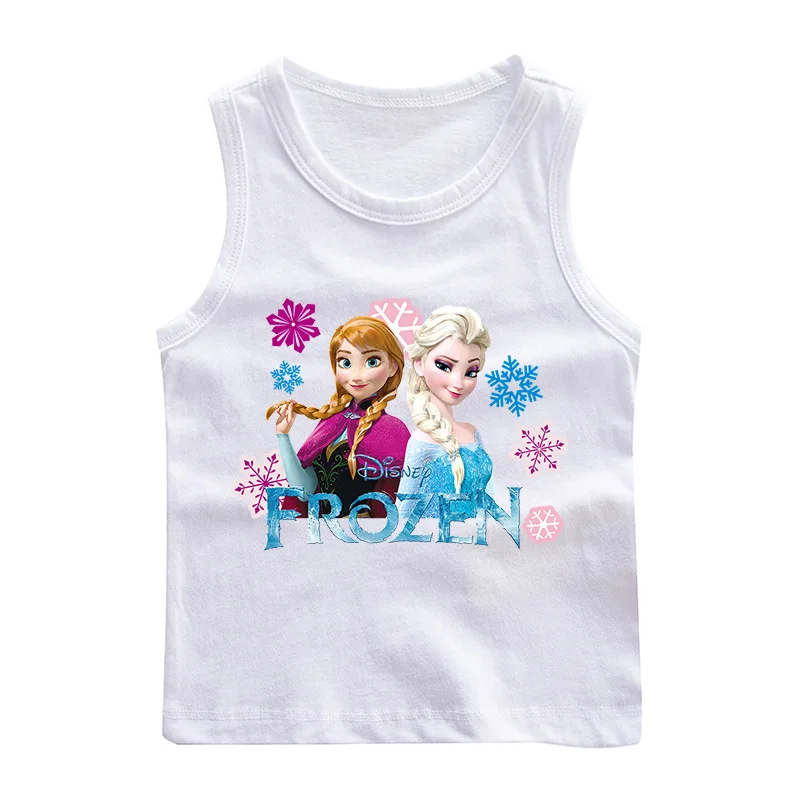 Disney Singlet for Girls Frozen Kids Underwear for Girls Princess Elsa and Anna Tank Tops Summer Wear Cotton Camisoles Thin Vest