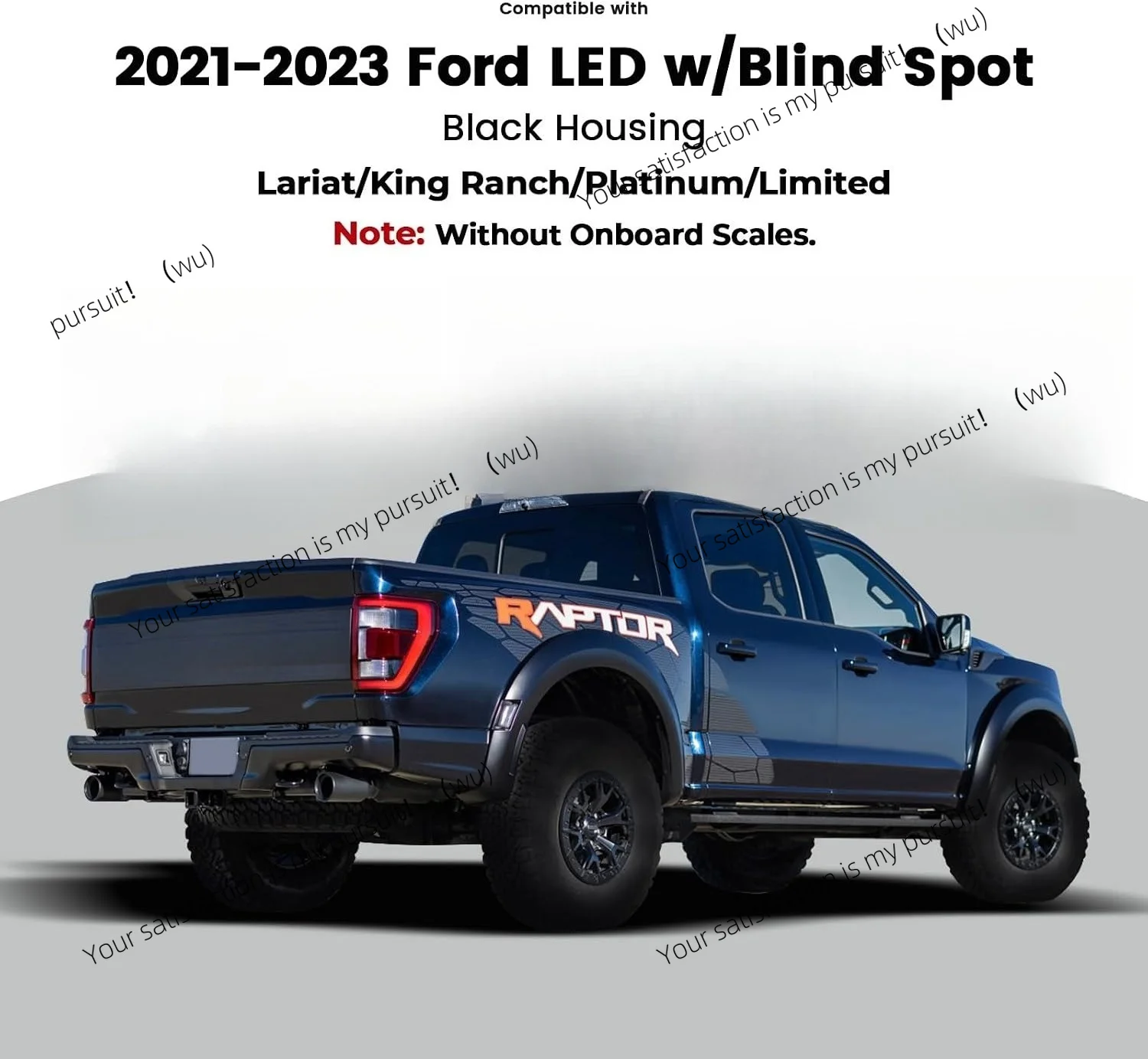 Tail Light Compatible with 2021 2022 2023 Ford F150 TREMOR/RAPTOR W/Blind Spot， Assembly Rear Lamp OE# NL3Z13404E ML3Z13404F