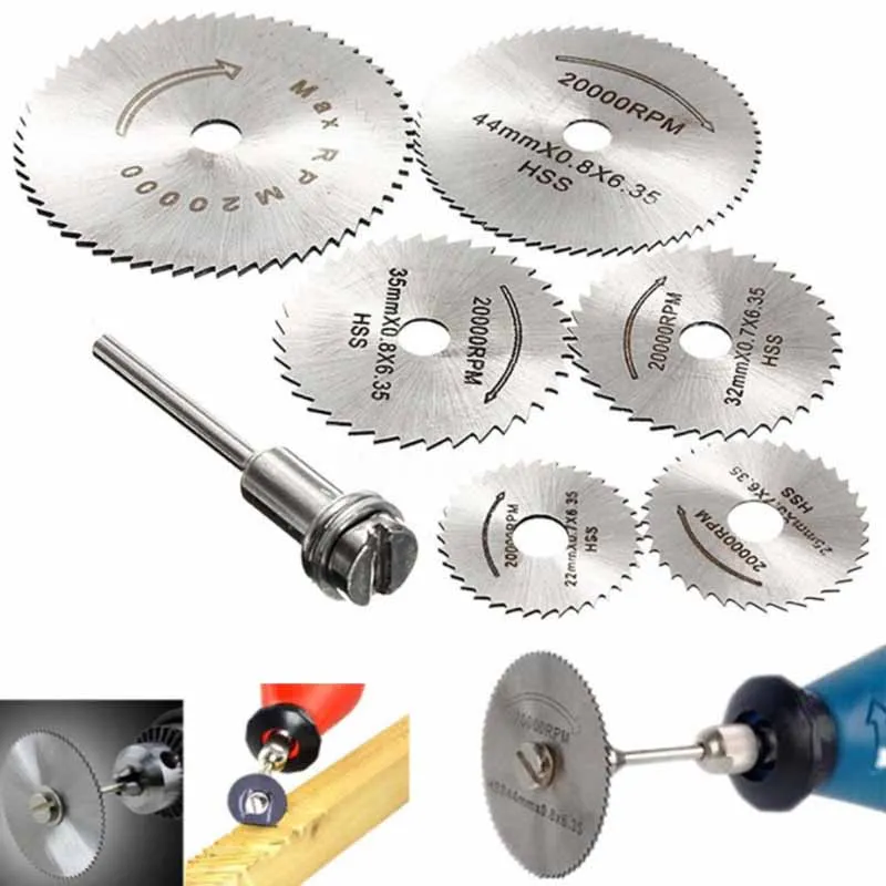 HSS Mini Circular Saw Blade Acrylic Plastic Woodworking Cutting Wheel Disc Rotating Drilling Tool Electric Grinder Accessories