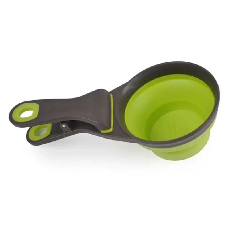 Folding Silicone Pet Bowl Food Spoon Foldable Food Bag Water Bowl Measuring Cup Dog Food Spoon