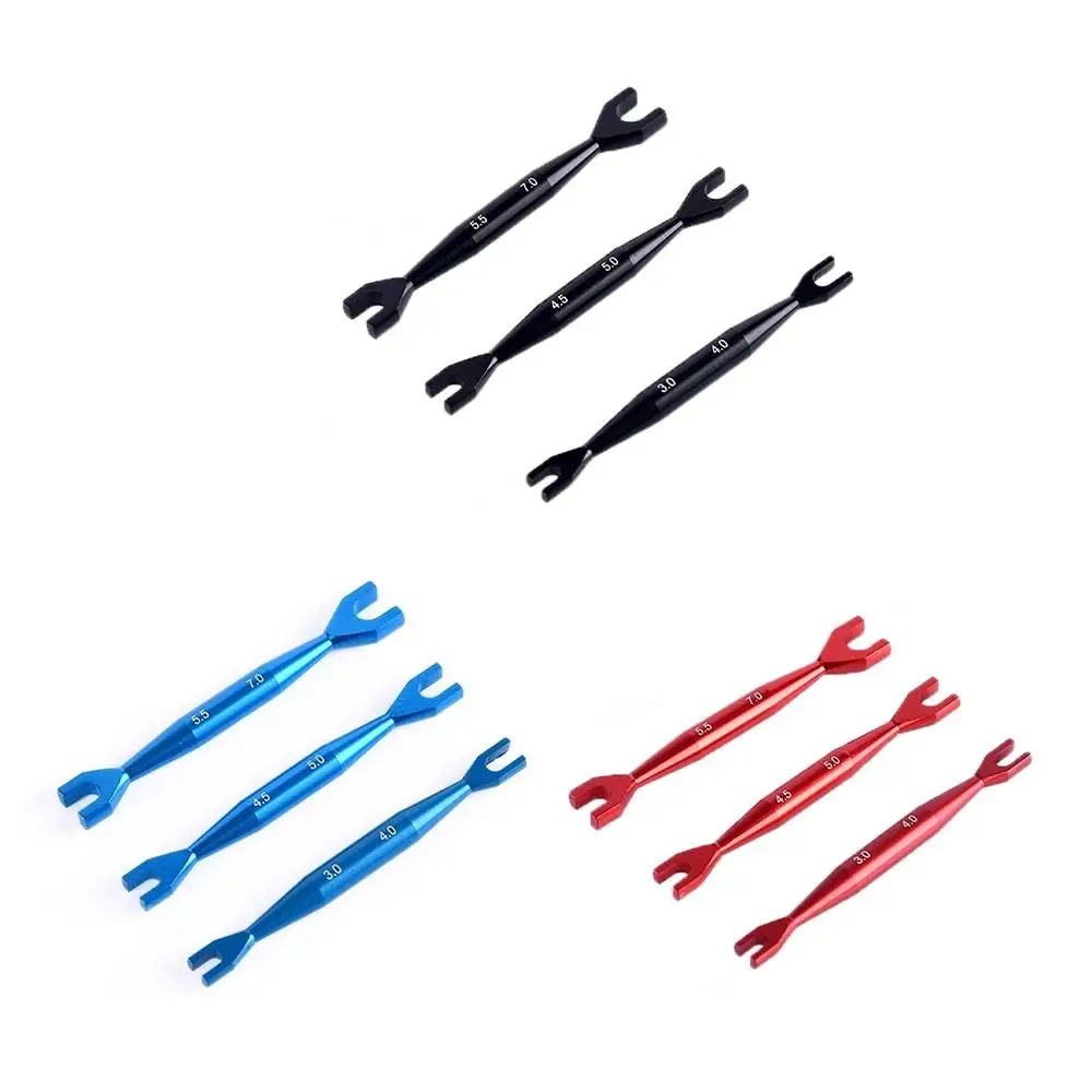 

3pcs Double End Wrench Mini Aluminum Alloy Open End Wrenches 3-4mm 4.5-5mm 5.5-7mm Solid Color for HSP Traxas Axial