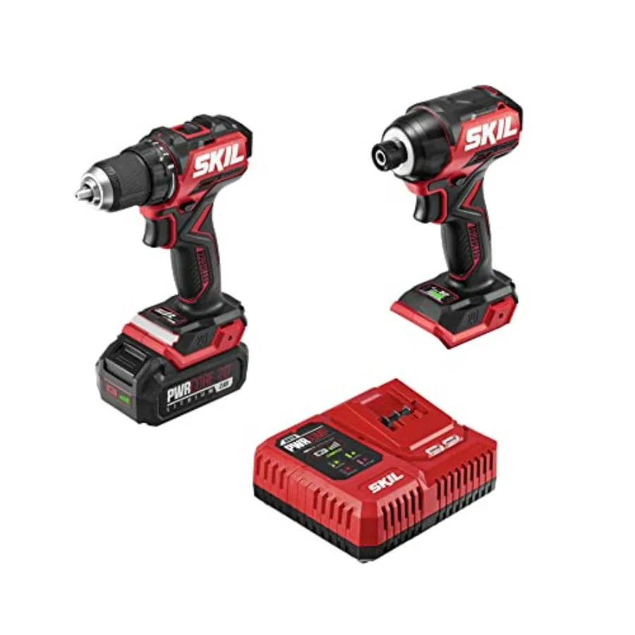 

PWR CORE 20 Brushless 20V Compact Drill Driver and Impact Driver Kit Including 2.0Ah Battery and PWR Jump Charger-CB8437B-