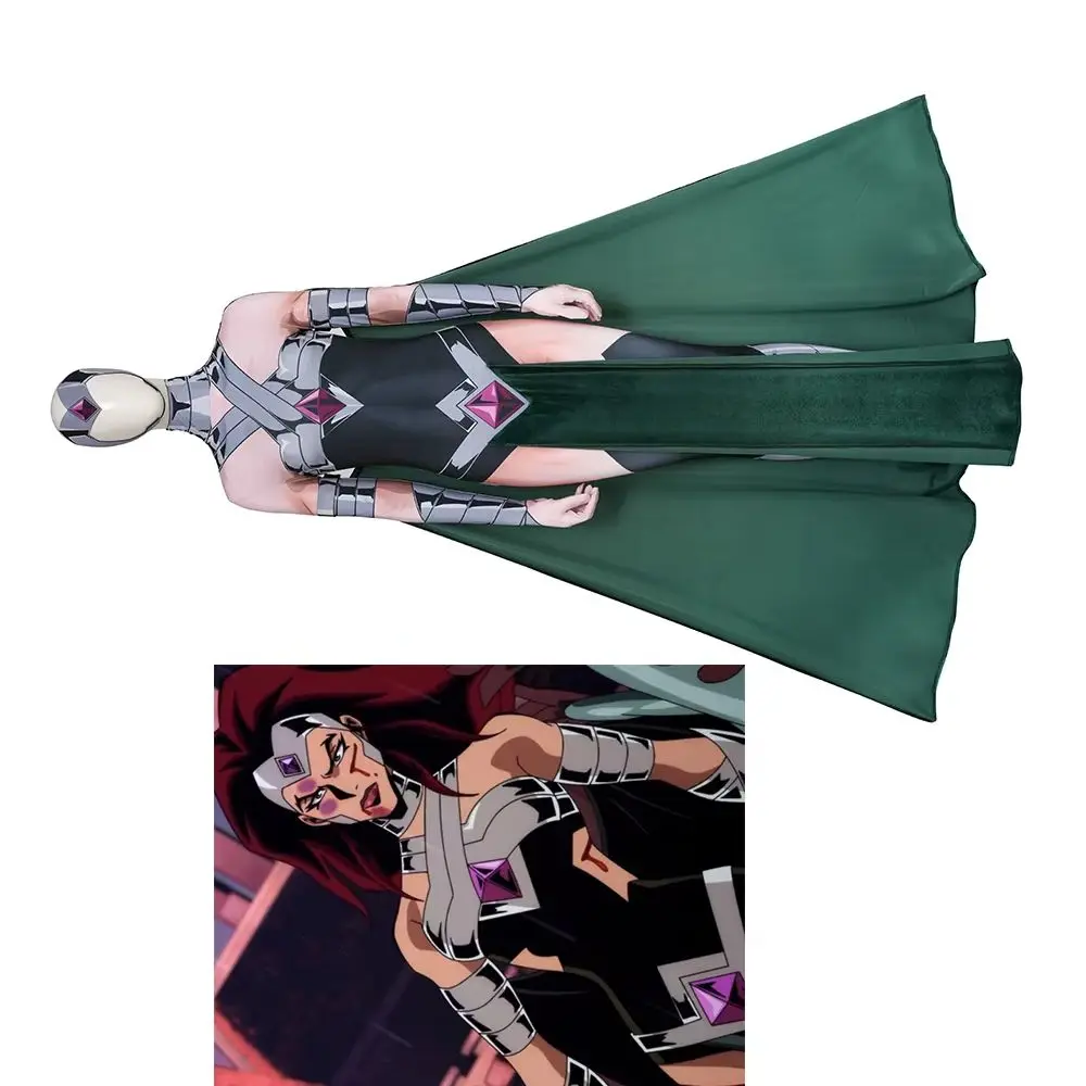

Anime Circe Cosplay Superhero Costume Women Sexy Battle Jumpsuit with Cloak Mask Full Set Halloween Carnival Party Gown