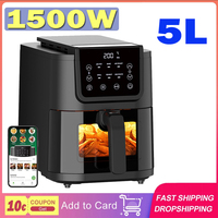 Chefree AFW01 6 in 1 Air Fryer Toaster, 5L Capacity, 1500W Power, Rapid Air Circulation, Visible Window, LED Touchscreen