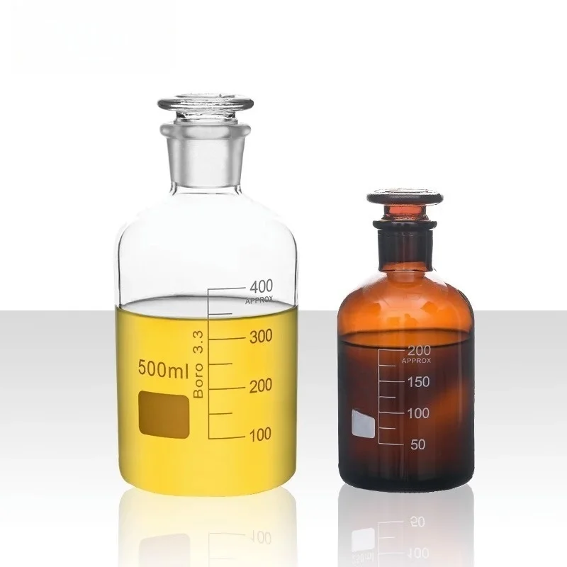 

Wide-Mouth Bottles Brown Borosilicate Glass Reagent 1000ml - Graduated Clear Lab BottlesPrecision Markings JVLAB