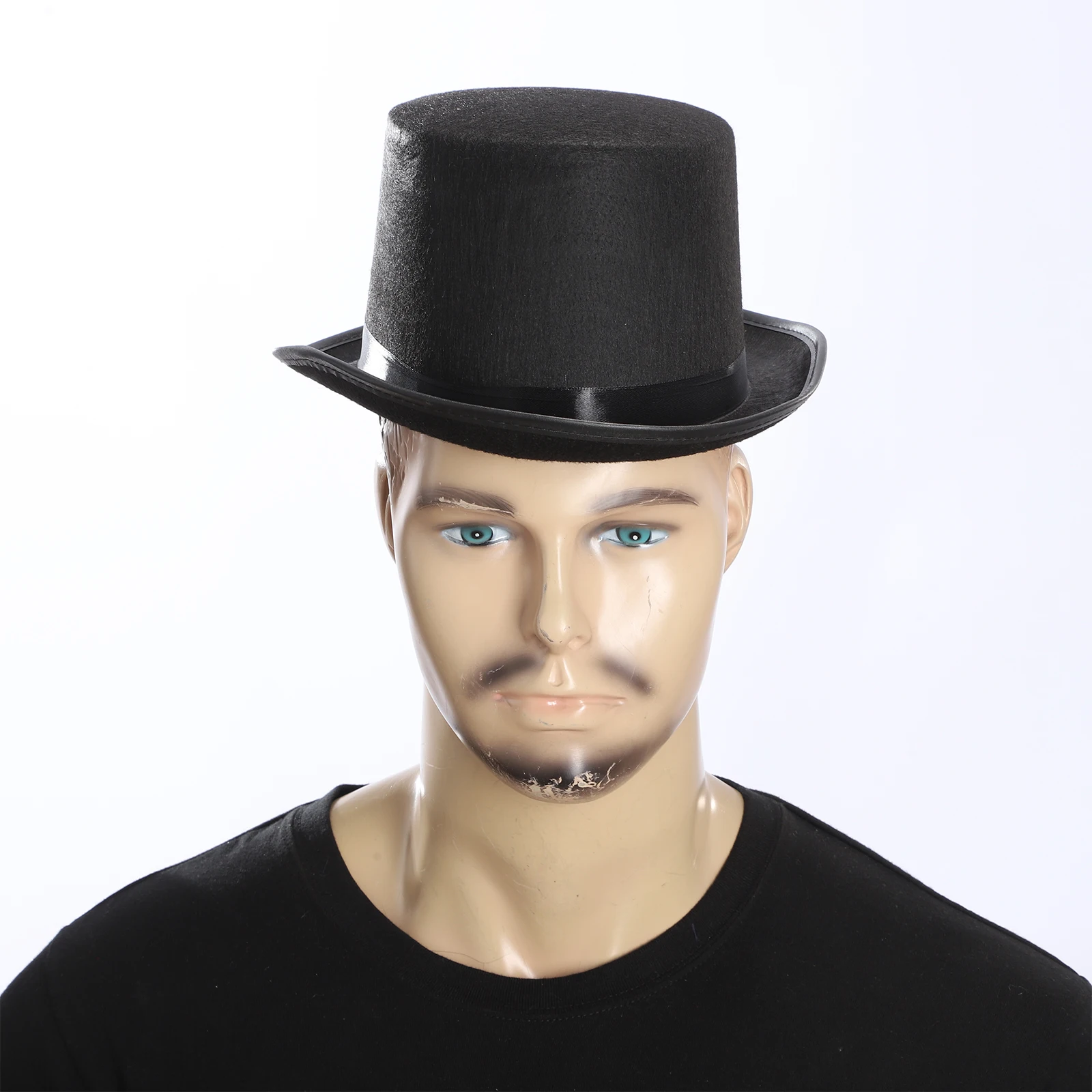 Magician Cosplay Costume Accessories Set Halloween Magician Gentlemen Jazz Hat with Necktie Glove Smoke Rod Prop Cane Wizard Set