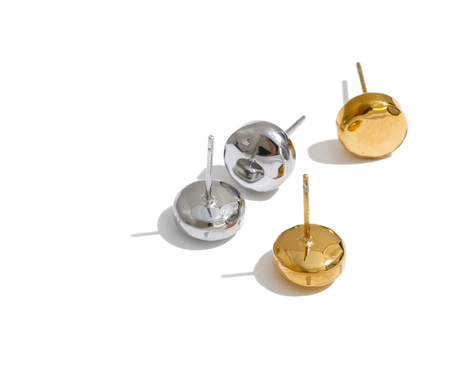 Yhpup 8*8mm runde kleine Ohrstecker aus Edelstahl für alle Gelegenheiten, vielseitiger, minimalistischer, lässiger Damenschmuck für den Alltag – Detail 2