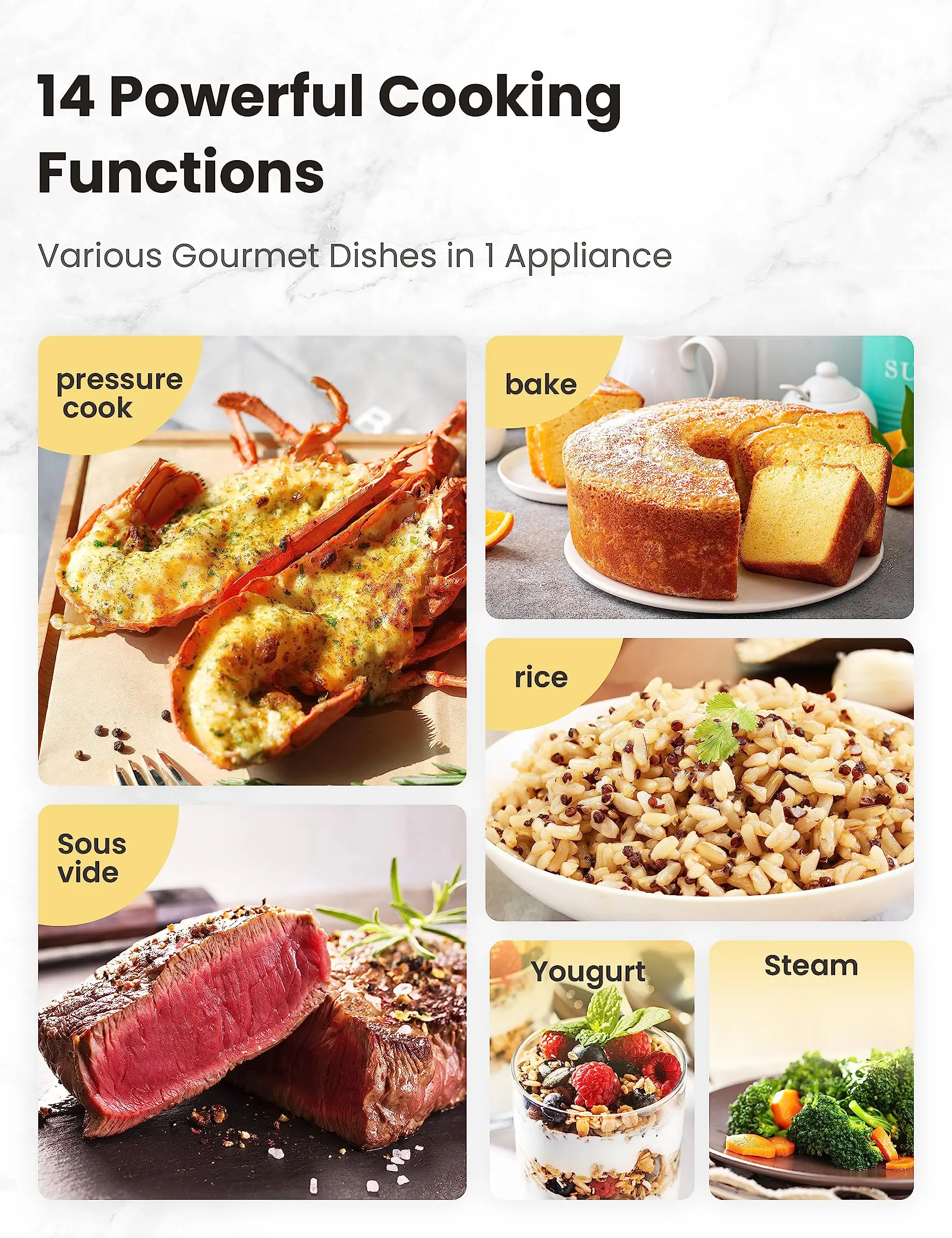 كومفي '9 في 1 قدر الضغط الكهربائي 13 إعدادات مسبقة طباخ متعدد فوري Olla de Presion طباخ بطيء جهاز طهي الأرز باخرة Sauté Y #5