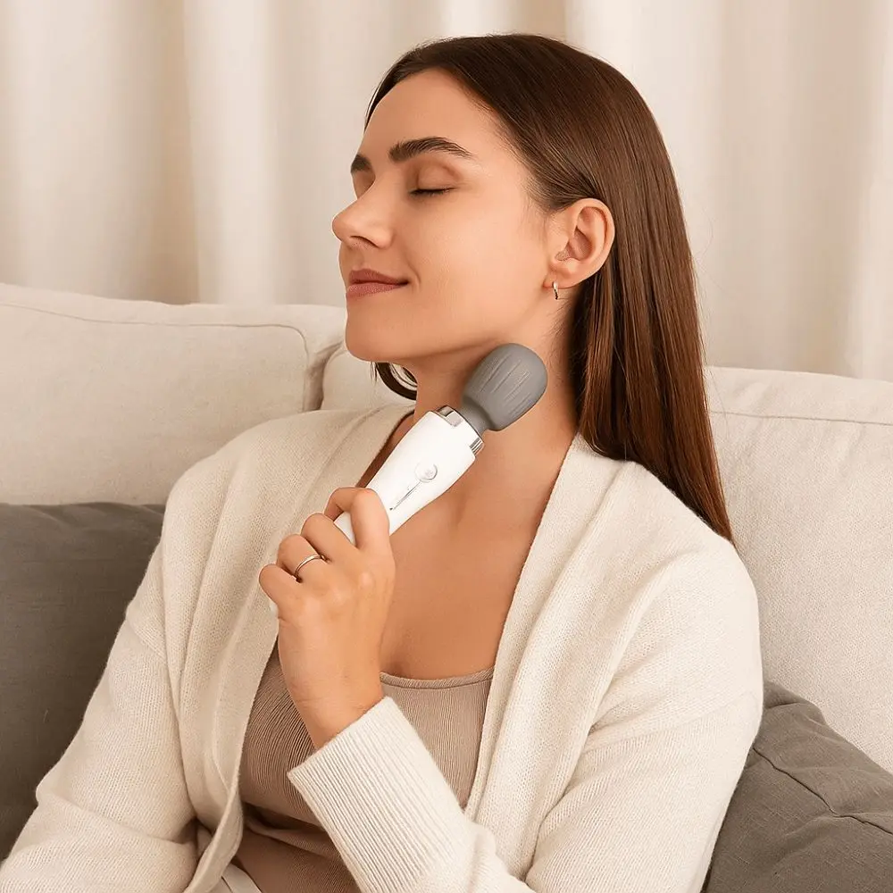 Portable Electric Massage Stick USB Rechargeable High-Frequency Vibration Electric Massage Hammer Quiet Operation Compact