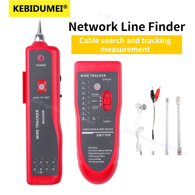 kebidumei LAN Network Cable Tester Cat5 Cat6 RJ45 UTP STP Line Finder Wire Tracker Tracer Diagnose Tone Distance Cable Tester
