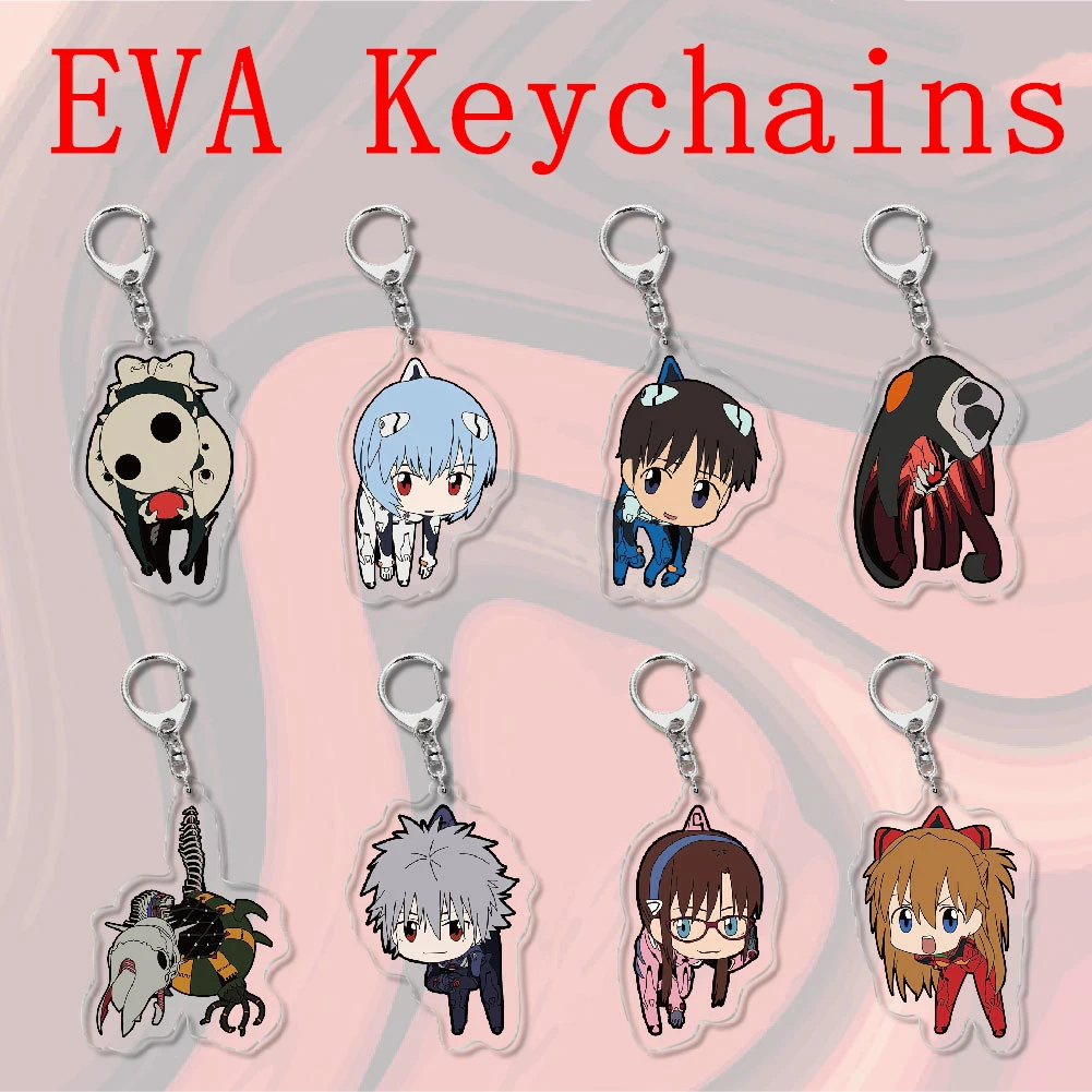 Llavero de Anime EVA con los Personajes Ayanami Rei, Katsuragi Misato, Asuka Langley Soryu, Ikari Shinji y Nagisa Kaworu, Accesorios de Cosplay, Insignia de Dibujos Animados