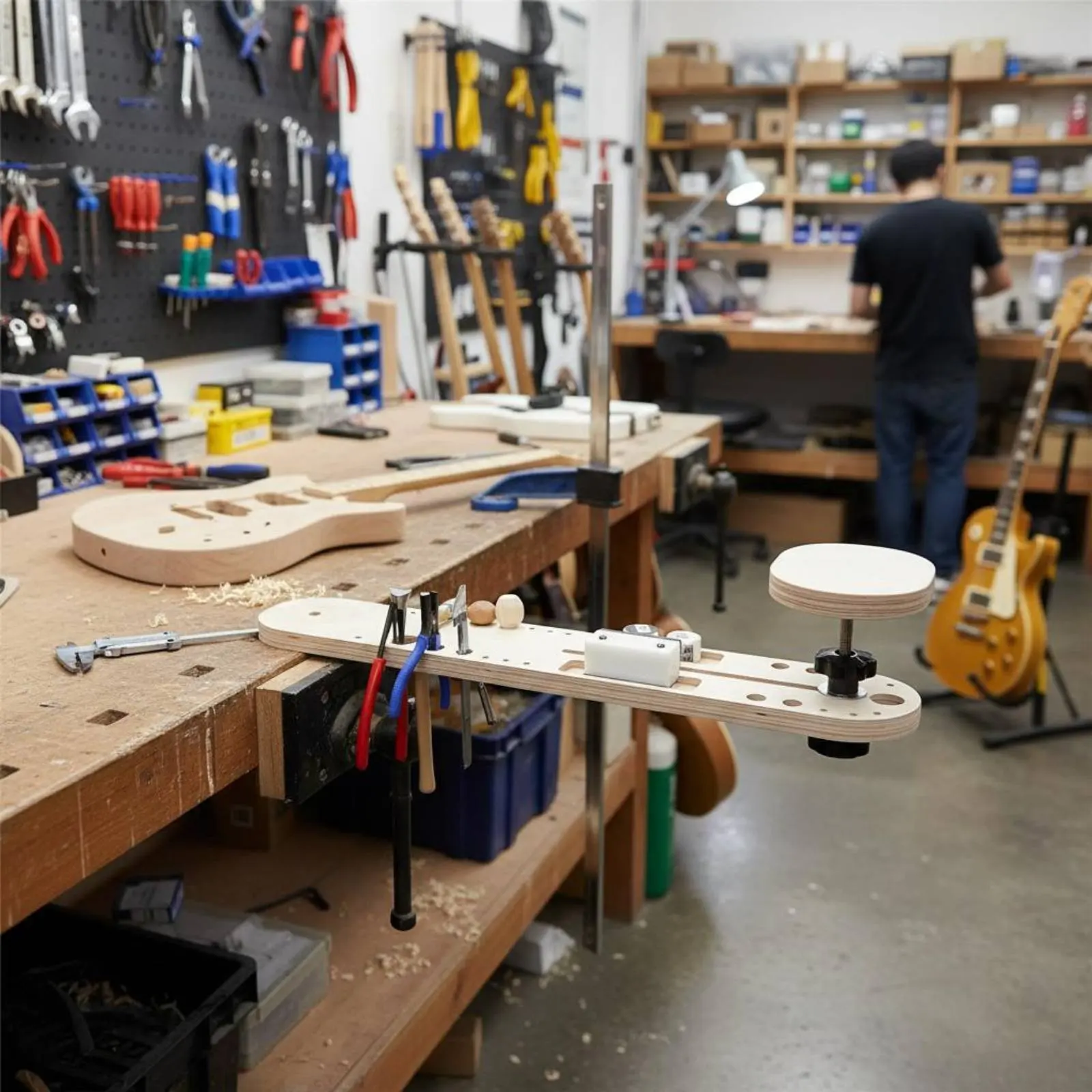 Instrument Maintenance Table Extendable Design Guitar Repair Stand Music Tool Liftable Platform for Luthiers, Workshop