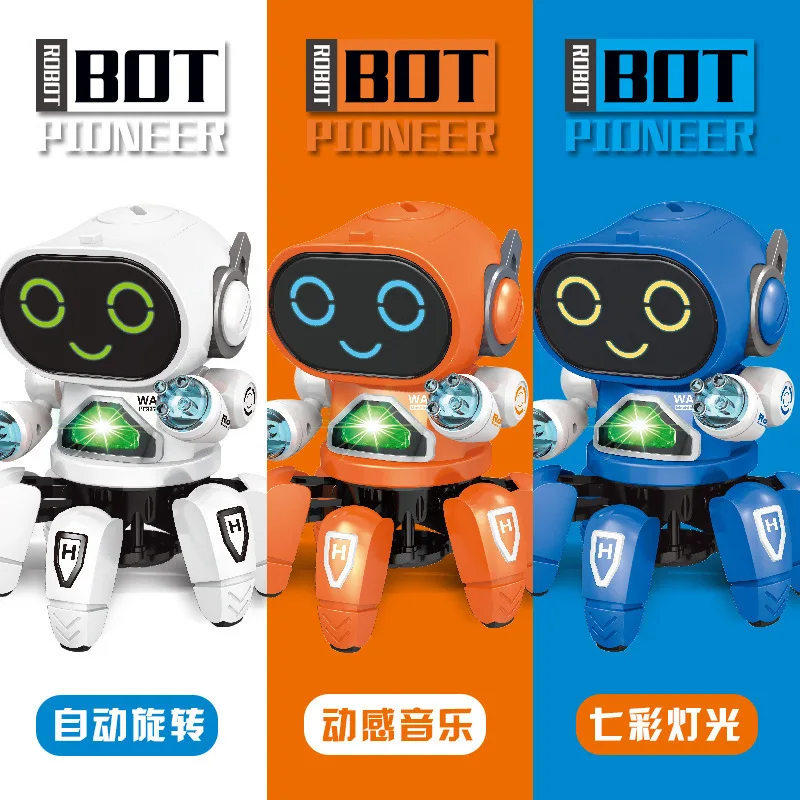 Sound and light six claw fish dancing robot singing luminous baby boys and girls electric robot toys