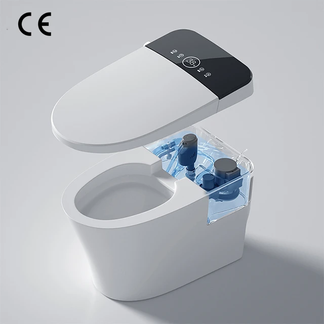 

Night Lighting Floor Mounted Bathroom Ceramic Wc One Piece Smart Toilet bowl with bidet Australia standard Intelligent toilet