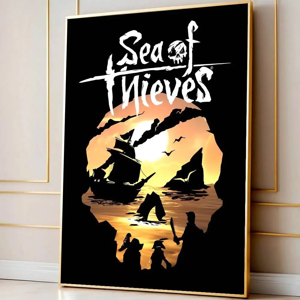 حار S-Sea ofT-Thieves لعبة المشارك الحديثة مقاوم للماء HD جدار الفن ملصق مائي ذاتية اللصق ديكور جمالي للمنزل غرفة المعيشة غرفة نوم