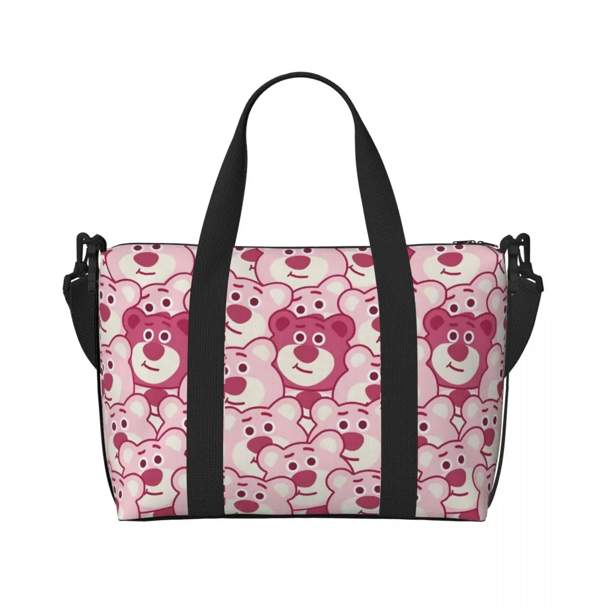 

Изготовленная на заказ сумка-тоут для покупок Lotso, женская большая вместительная сумка с милым медведем, спортивные пляжные дорожные сумки