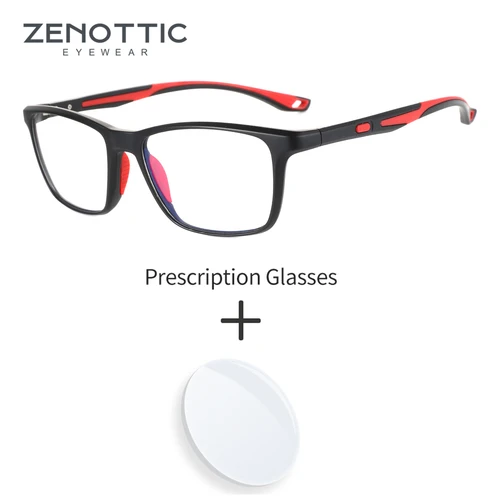 ZENOTTIC, gafas graduadas cuadradas TR de alta calidad, gafas ópticas progresivas para hombres, gafas antiluz azul para miopía