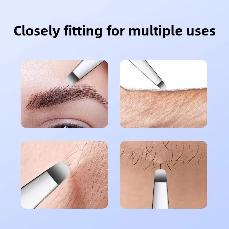 Stainless Steel Round Head Tweezers Eyebrow Tweezers Hair Removal Tweezers Seamless Clamping Makeup Tools Beard Clip