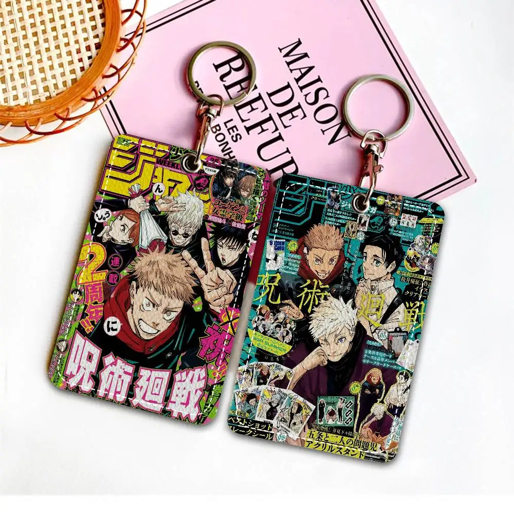 Anime J-Jujutsu K-Kaisen Bank Card,Subway, Bus Card Holder Keychain Key Ring Door Access Tags ID Card Case Keychain Access - view 5