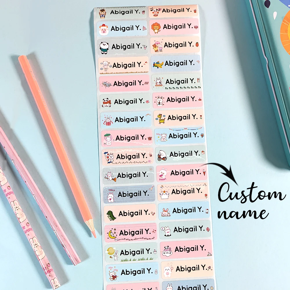 60pcs/120pcs/180pcs/240pcs Personalization Custom Text name Labels Custom Name Stickers For School Supplies Sorting Personalized