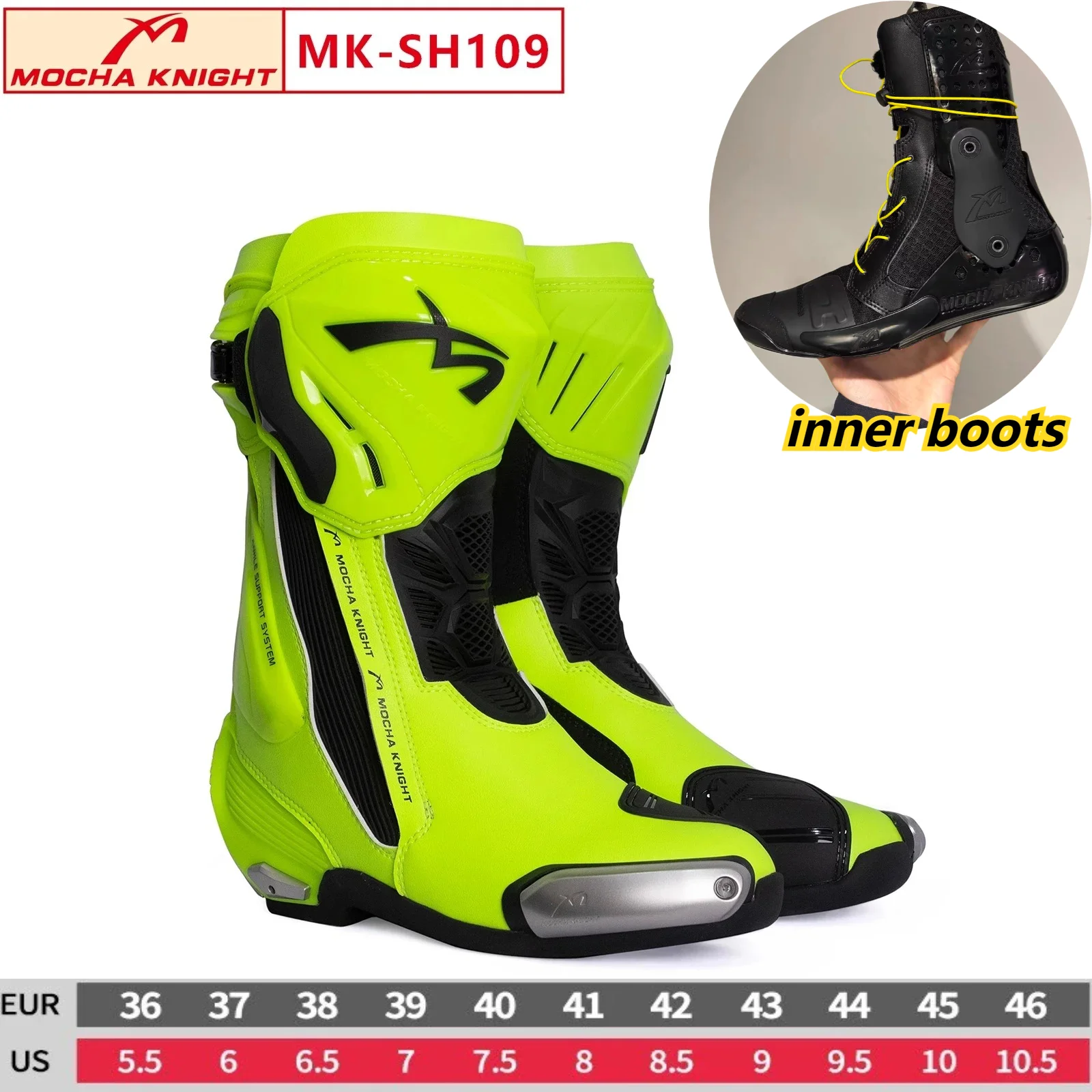 

BENKIA Mocha Motorcycle Track Riding Boots CE Certification Professional Racing Botas BENKIA Waterproof Boots High Quality