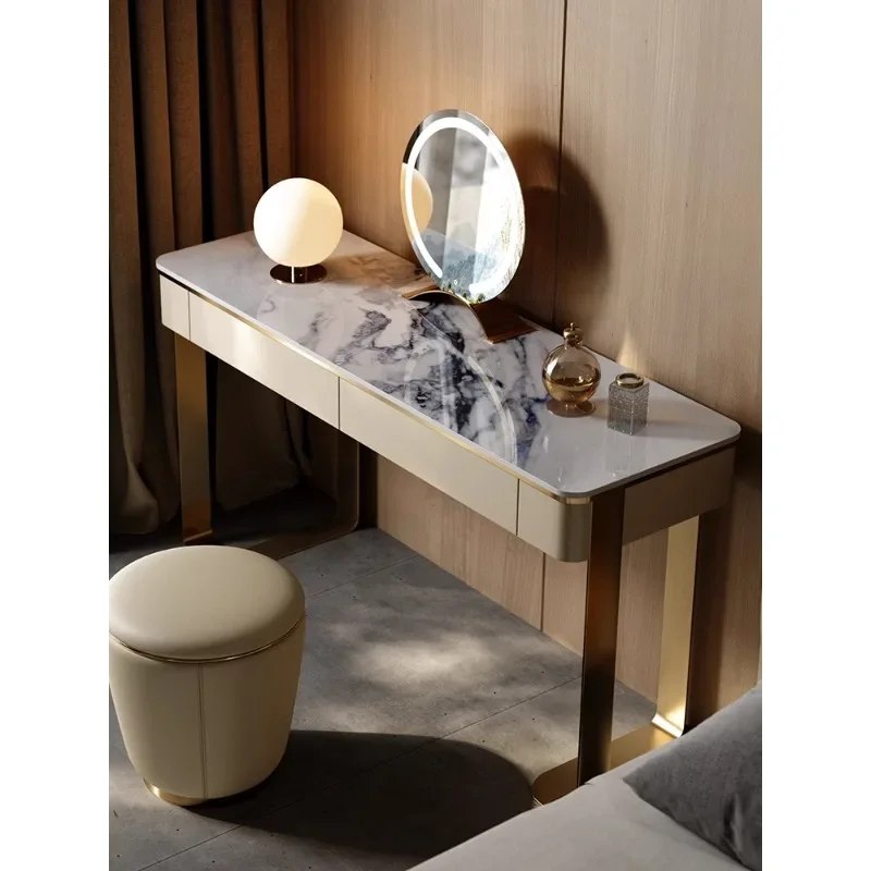 Commode simple et moderne de luxe légère, commode intégrée avec miroir pour tout le corps