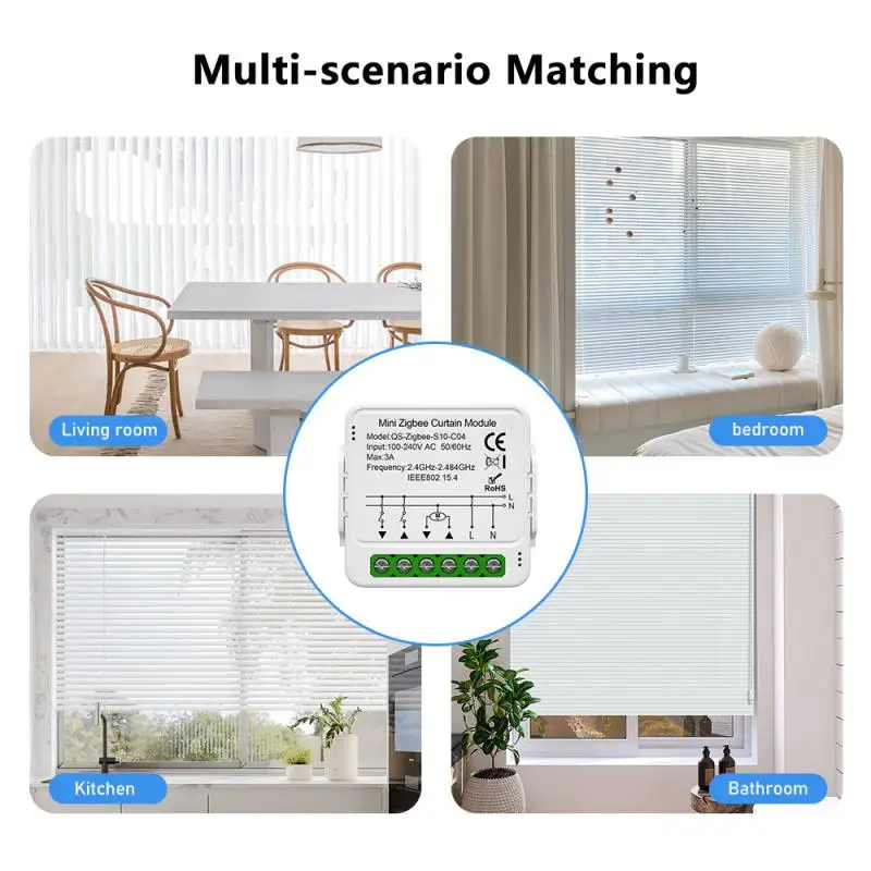 Tuya WiFi Zigbee Mini Curtain Switch For Roller Shutter Electric Motor Smartlife Control Remotely Works With Alexa Google Home