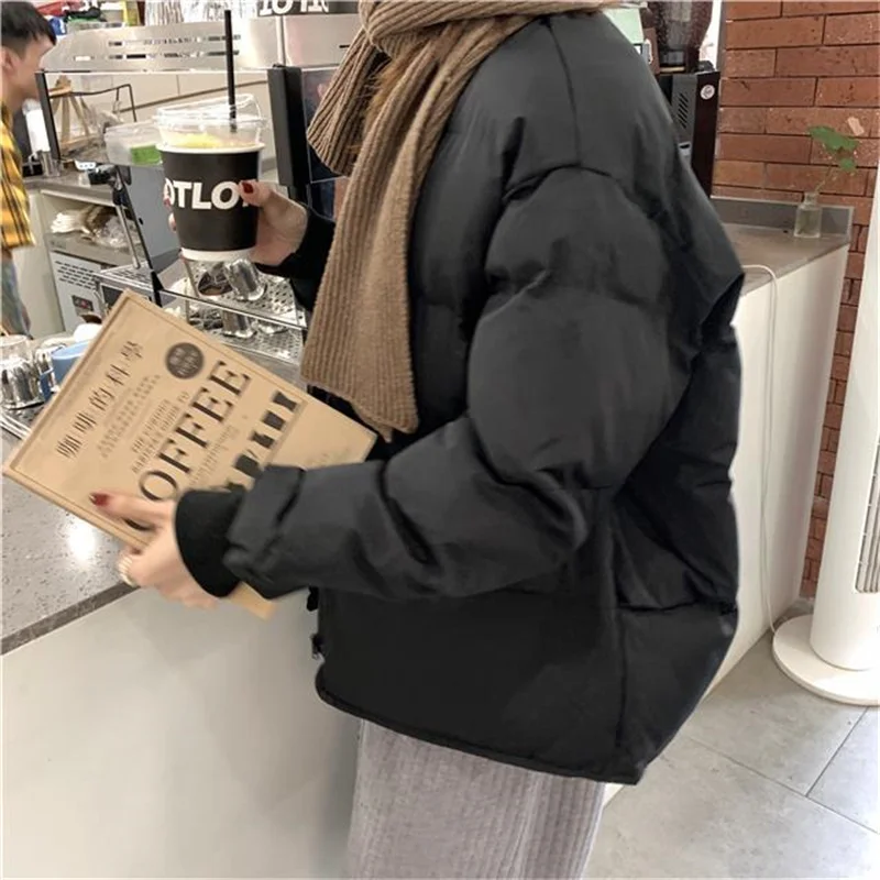 

Korean Style FashionChic Thick and Warm Short Collarless Down Jacket Women's 2025 Winter New Baseball Jacket Cotton Jacket Coat