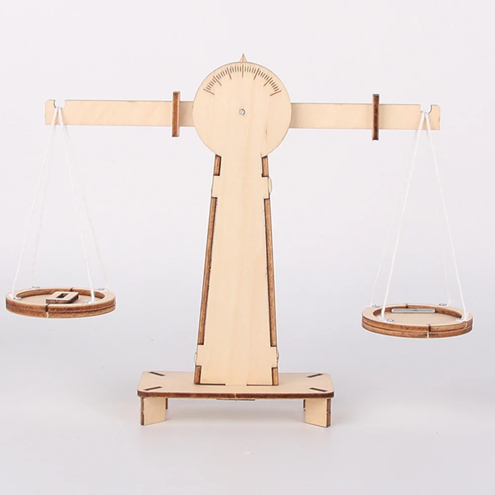 DIY Wood Balance Scale Assembly Educational Science Project Creative Kids Craft Handmade Plaything Toy Balance Scale