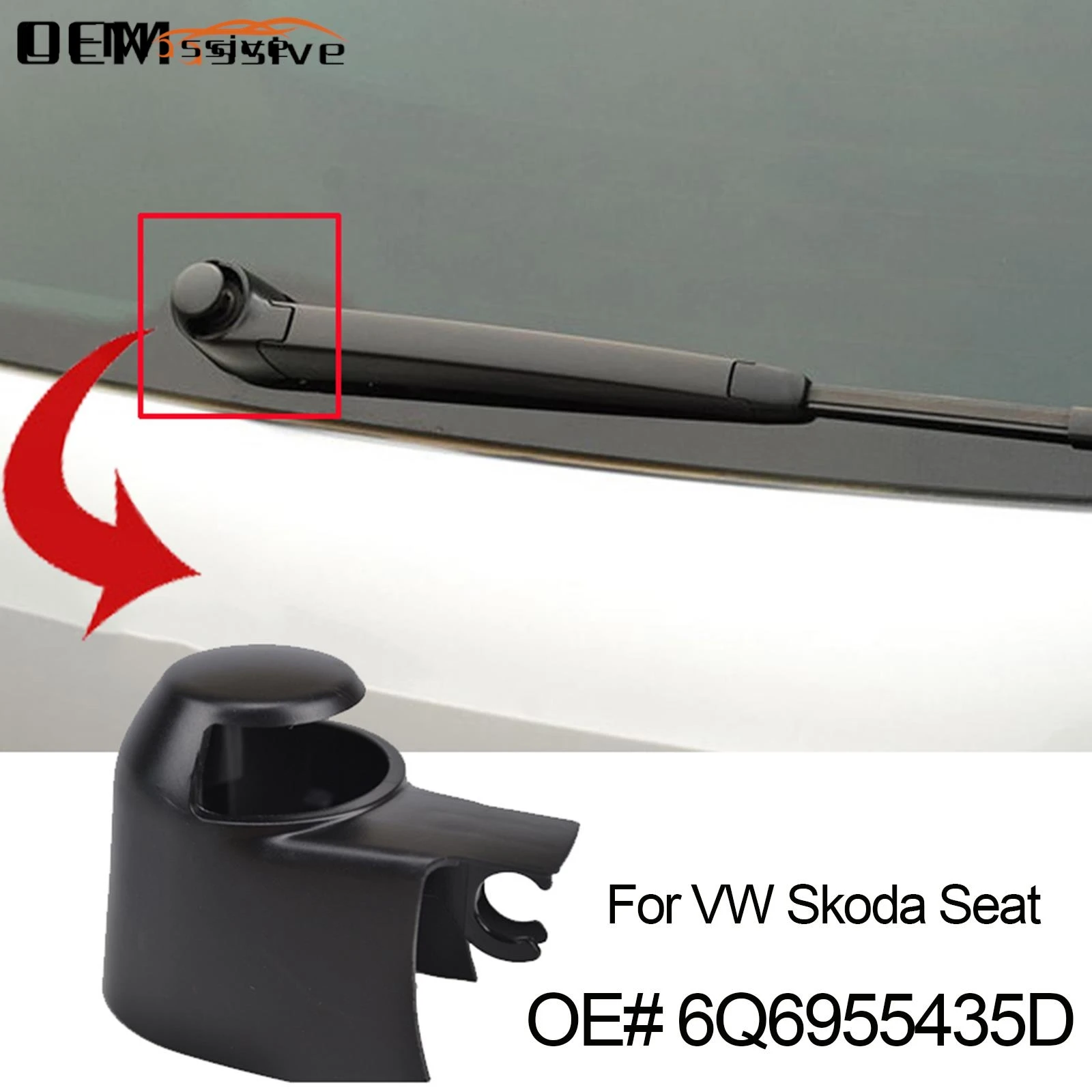 Rear Wiper Washer Arm Cover Nozzle Jet Nut Cap For VW Golf MK5 Passat Polo Caddy Transporter Tiguan Skoda Yeti Scirocco 137