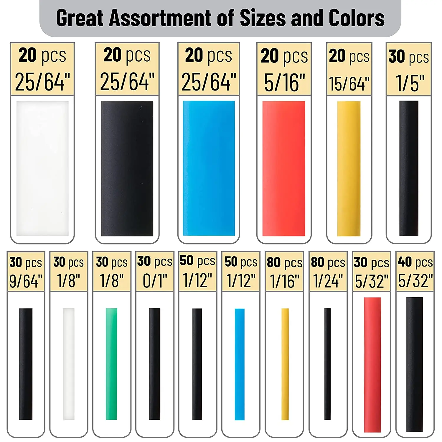 Heat Shrink Tubing kit 580/328/127PCS Wire Shrinking Wrap Tubing 2:1 Shrinkable Wire Connect Cover Protection Insulation Sleeve