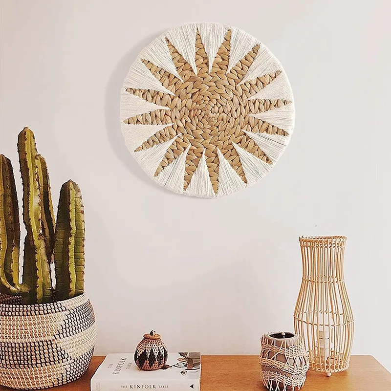 Creative Rattan Living Room Wall Decoration Wabi Sabi Style Restaurant Background Wall Pendant Bedroom Entrance Wall Decoration
