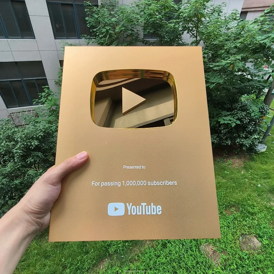 custom YouTube award Gold customized name YouTube play button award plaque